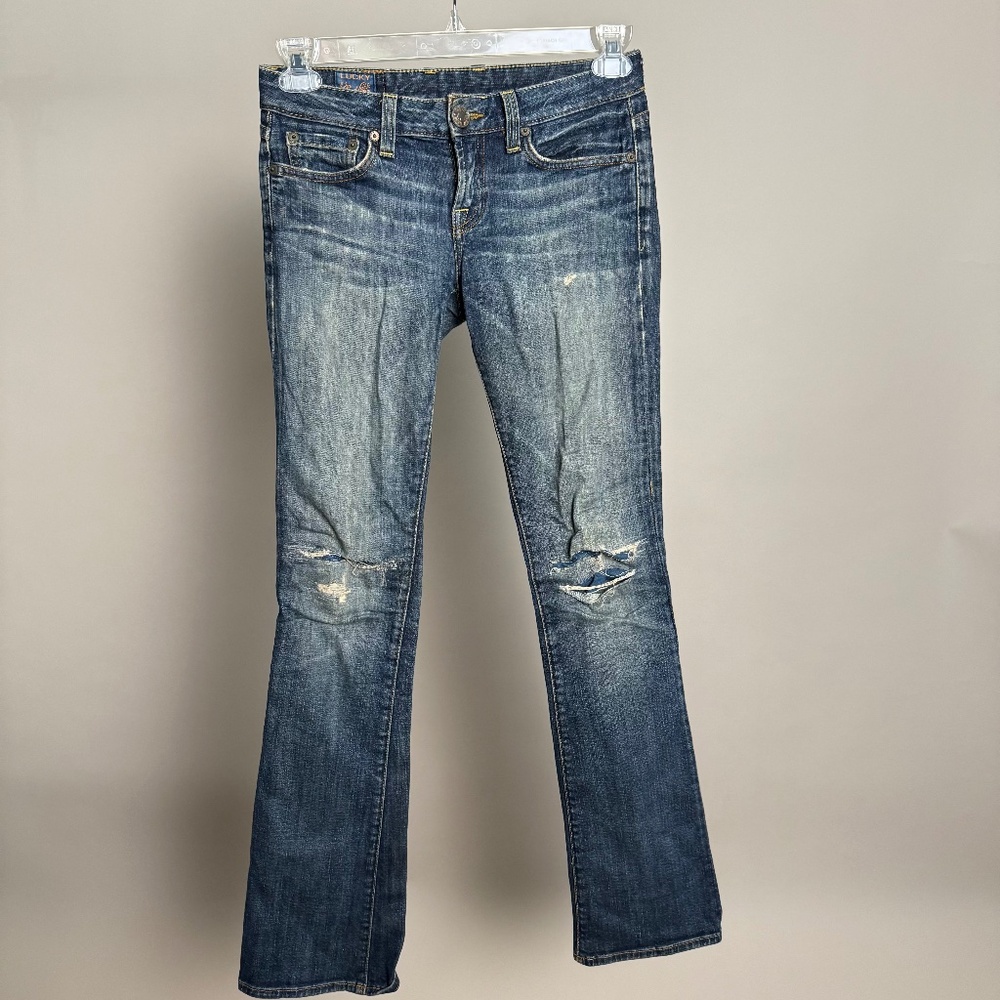 Lucky Brand Low Rise Distressed Denim Blue Jeans Size 0 / 25